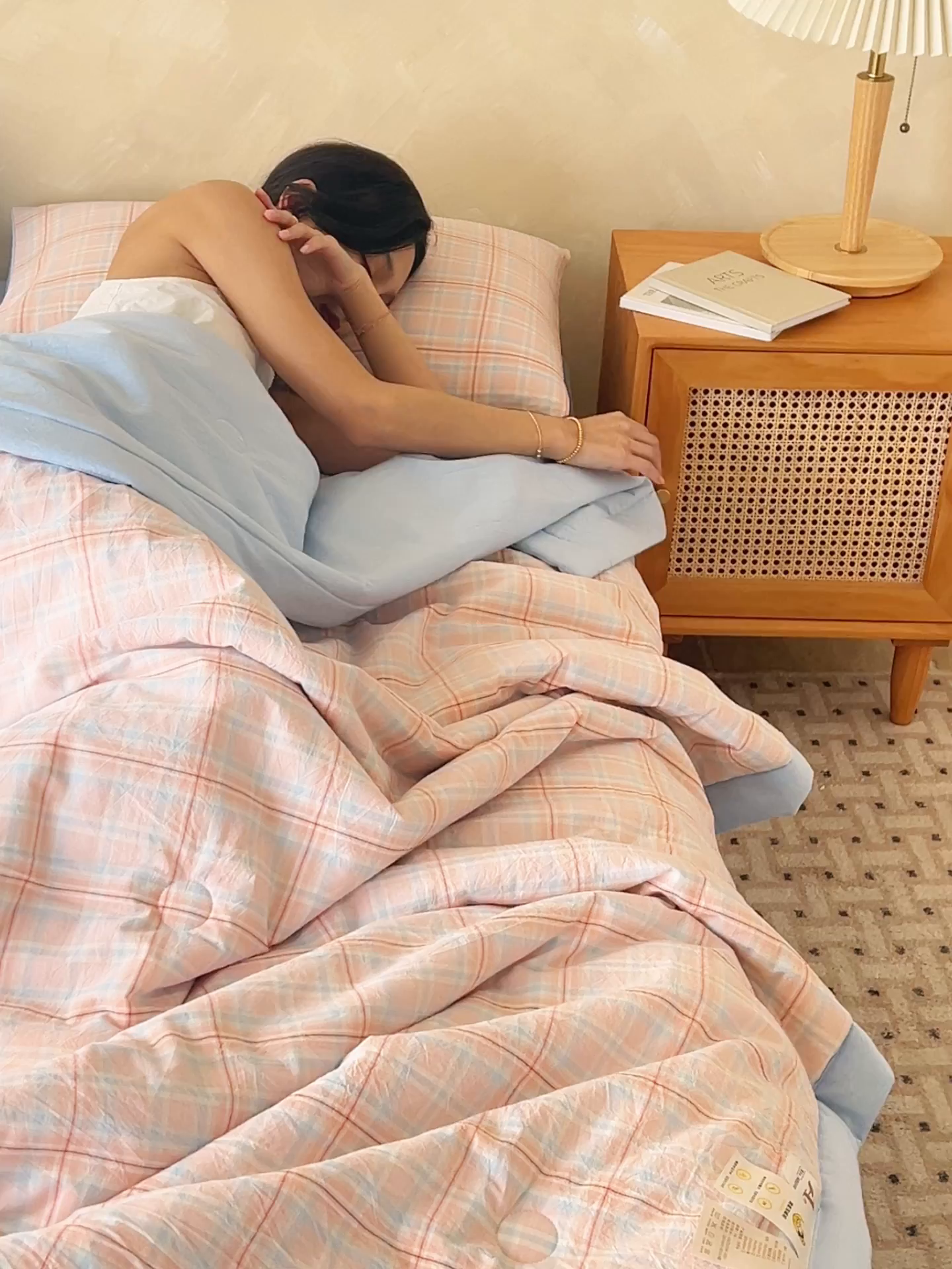 91家纺网 家纺一手货源 找家纺 恒爱家纺 2026新款A类色织全棉水洗夏被四件套 NS春野-桔