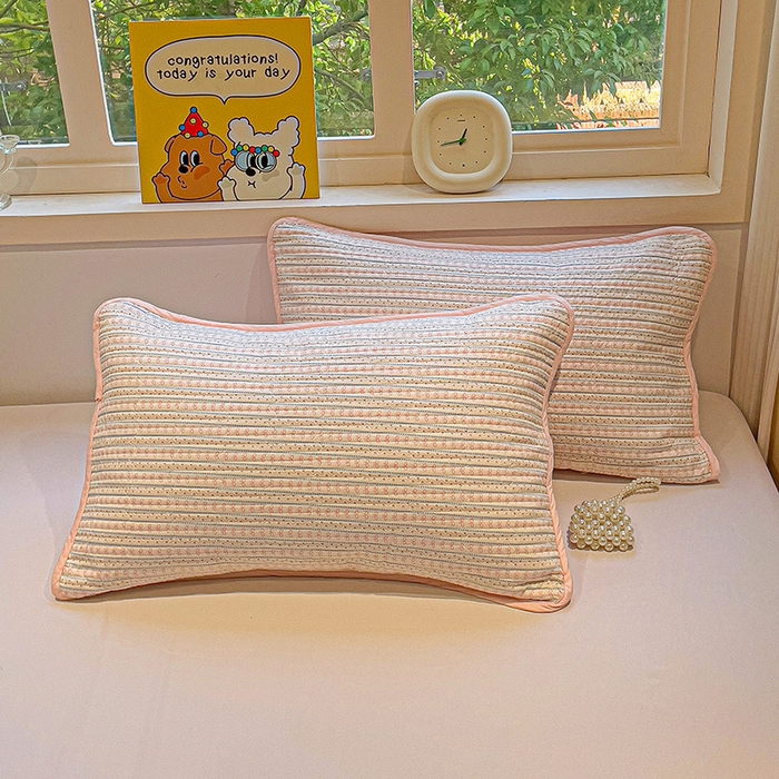 漫时光 2026新款全棉新疆棉花夹层枕套单品 小蝴蝶结