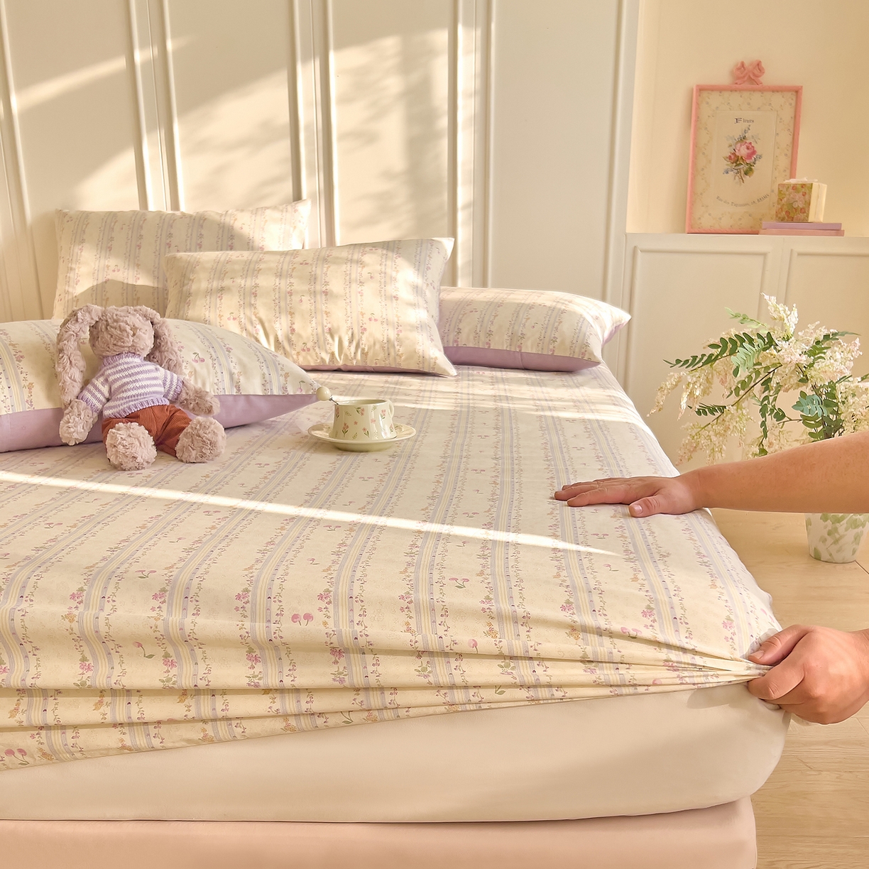 91家纺网 家纺一手货源 找家纺 （总）DoDo 兜兜 2026新款全棉纯棉小碎花单床笠床笠单件单品床笠（可定做尺寸）