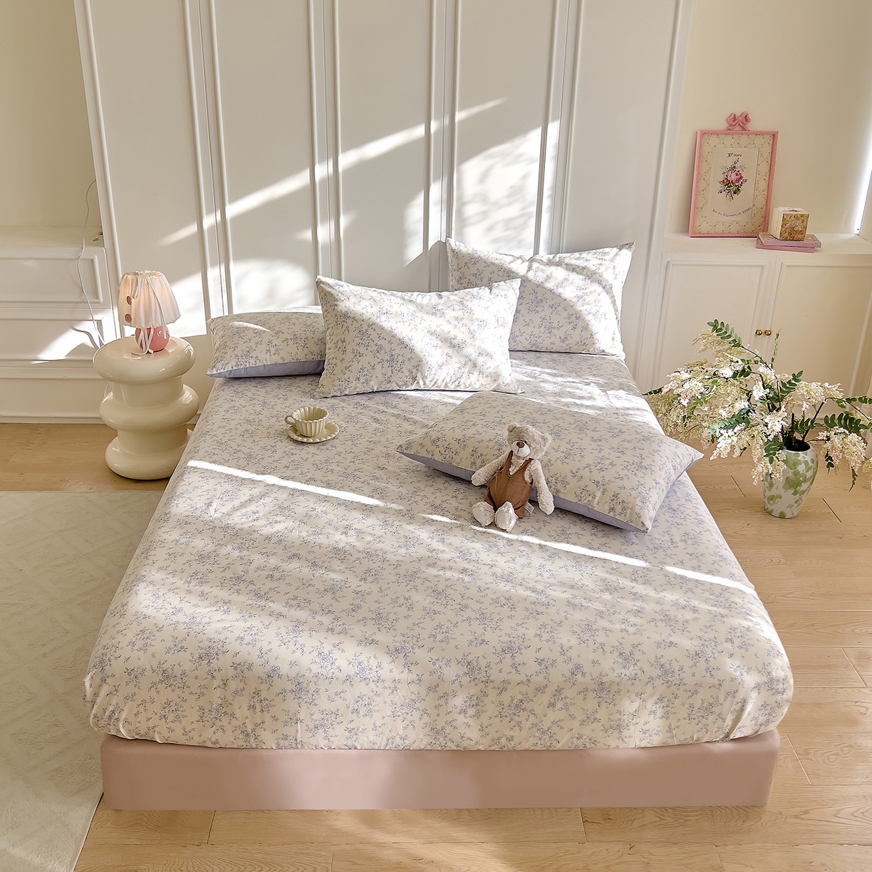 91家纺网 家纺一手货源 找家纺 DoDo 兜兜 2026新款全棉纯棉小碎花单床笠床笠单件单品床笠（可定做尺寸） 沉香