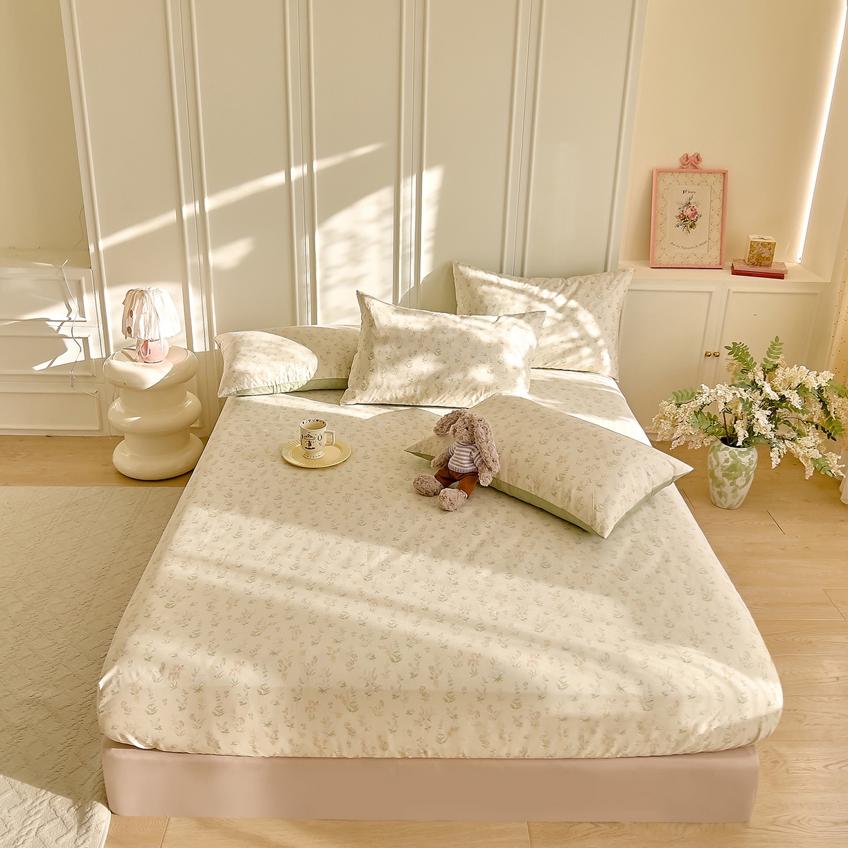 91家纺网 家纺一手货源 找家纺 DoDo 兜兜 2026新款全棉纯棉小碎花单床笠床笠单件单品床笠（可定做尺寸） 见春山