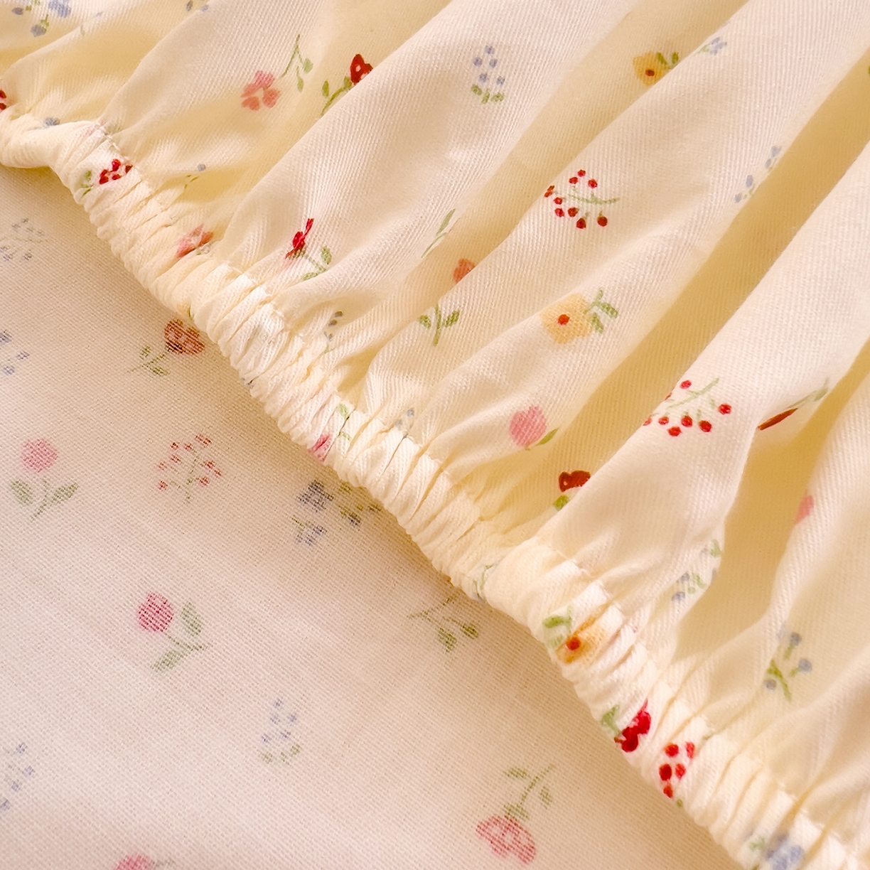 91家纺网 家纺一手货源 找家纺 DoDo 兜兜 2026新款全棉纯棉小碎花单床笠床笠单件单品床笠（可定做尺寸） 春之约-绿