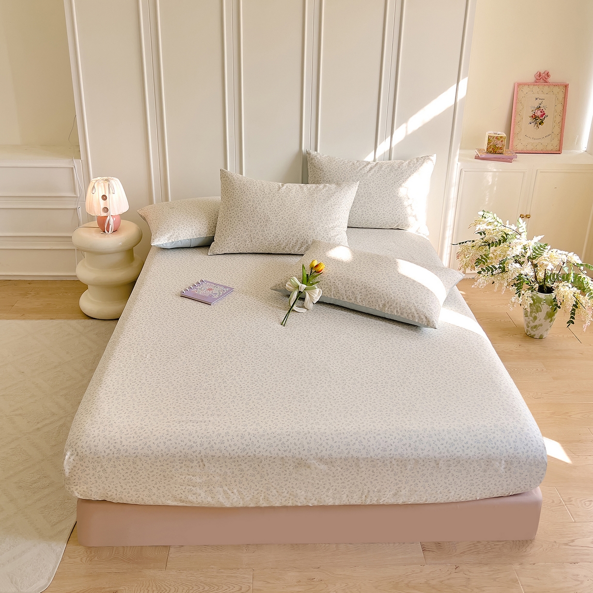 91家纺网 家纺一手货源 找家纺 DoDo 兜兜 2026新款全棉纯棉小碎花单床笠床笠单件单品床笠（可定做尺寸） 楼兰阁