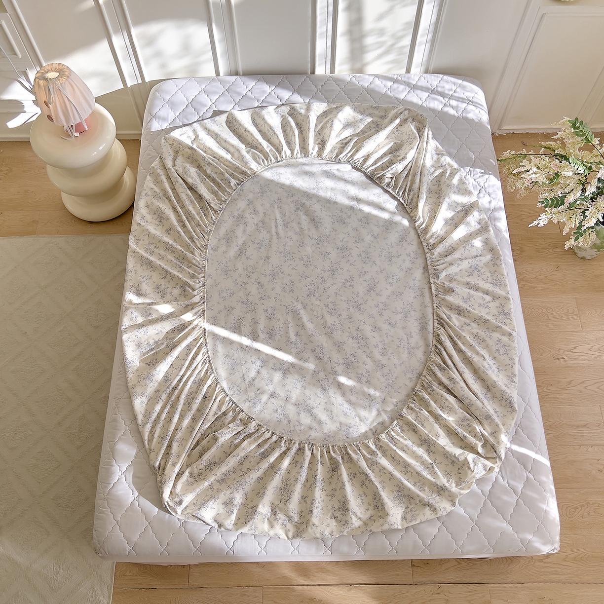 91家纺网 家纺一手货源 找家纺 DoDo 兜兜 2026新款全棉纯棉小碎花单床笠床笠单件单品床笠（可定做尺寸） 沉香