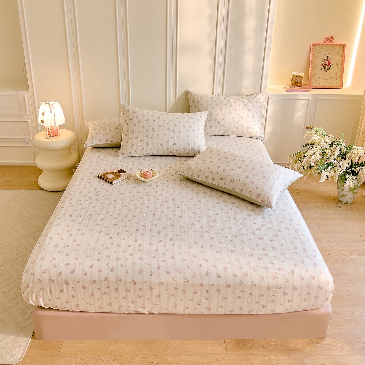 91家纺网 家纺一手货源 找家纺 DoDo 兜兜 2026新款全棉纯棉小碎花单床笠床笠单件单品床笠（可定做尺寸） 春之序曲