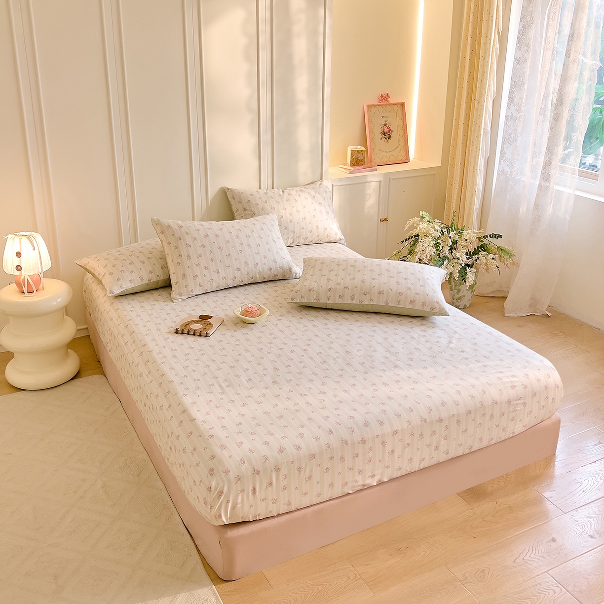 91家纺网 家纺一手货源 找家纺 DoDo 兜兜 2026新款全棉纯棉小碎花单床笠床笠单件单品床笠（可定做尺寸） 春之序曲