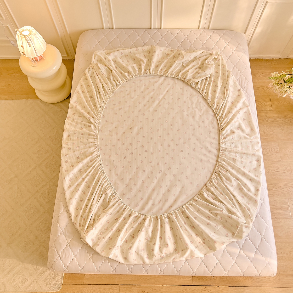 91家纺网 家纺一手货源 找家纺 DoDo 兜兜 2026新款全棉纯棉小碎花单床笠床笠单件单品床笠（可定做尺寸） 春之序曲