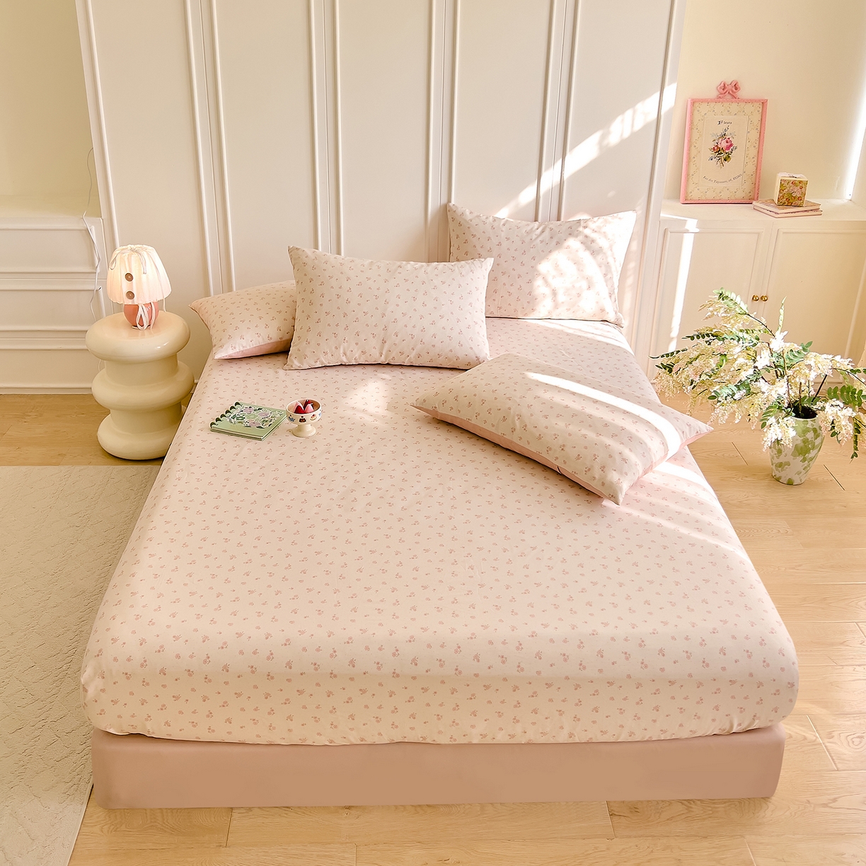 91家纺网 家纺一手货源 找家纺 DoDo 兜兜 2026新款全棉纯棉小碎花单床笠床笠单件单品床笠（可定做尺寸） 拥抱美好