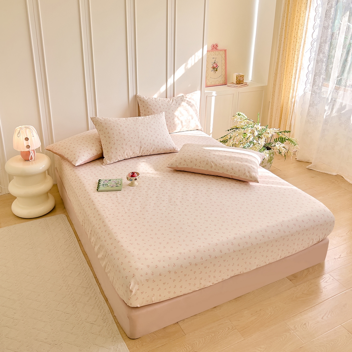 91家纺网 家纺一手货源 找家纺 DoDo 兜兜 2026新款全棉纯棉小碎花单床笠床笠单件单品床笠（可定做尺寸） 拥抱美好