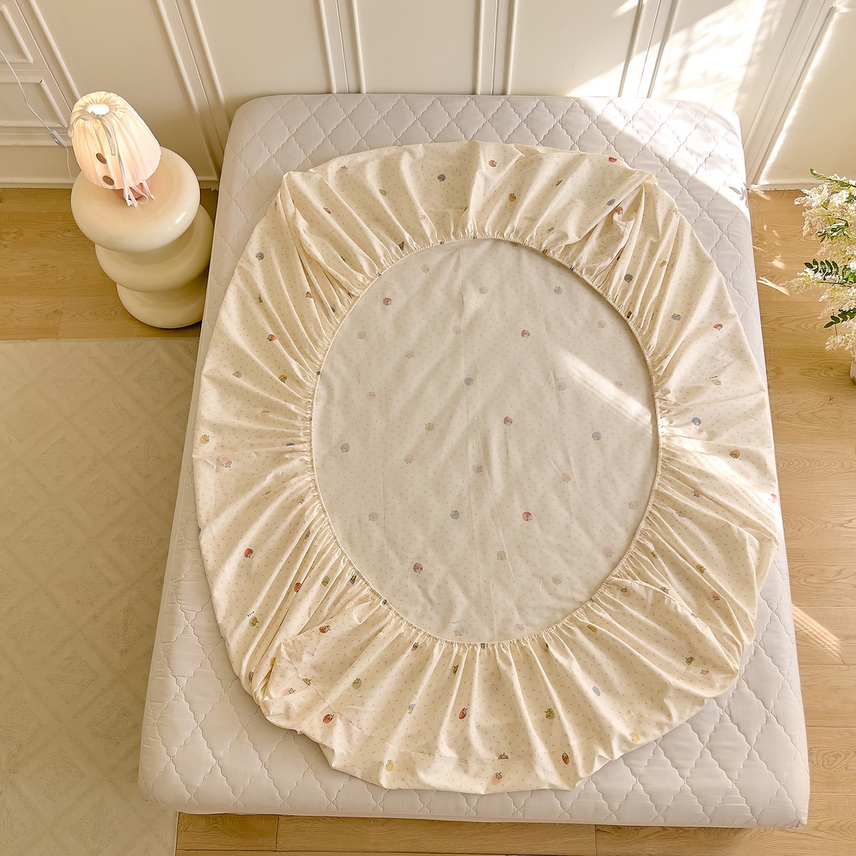 91家纺网 家纺一手货源 找家纺 DoDo 兜兜 2026新款全棉纯棉小碎花单床笠床笠单件单品床笠（可定做尺寸） 草莓谷