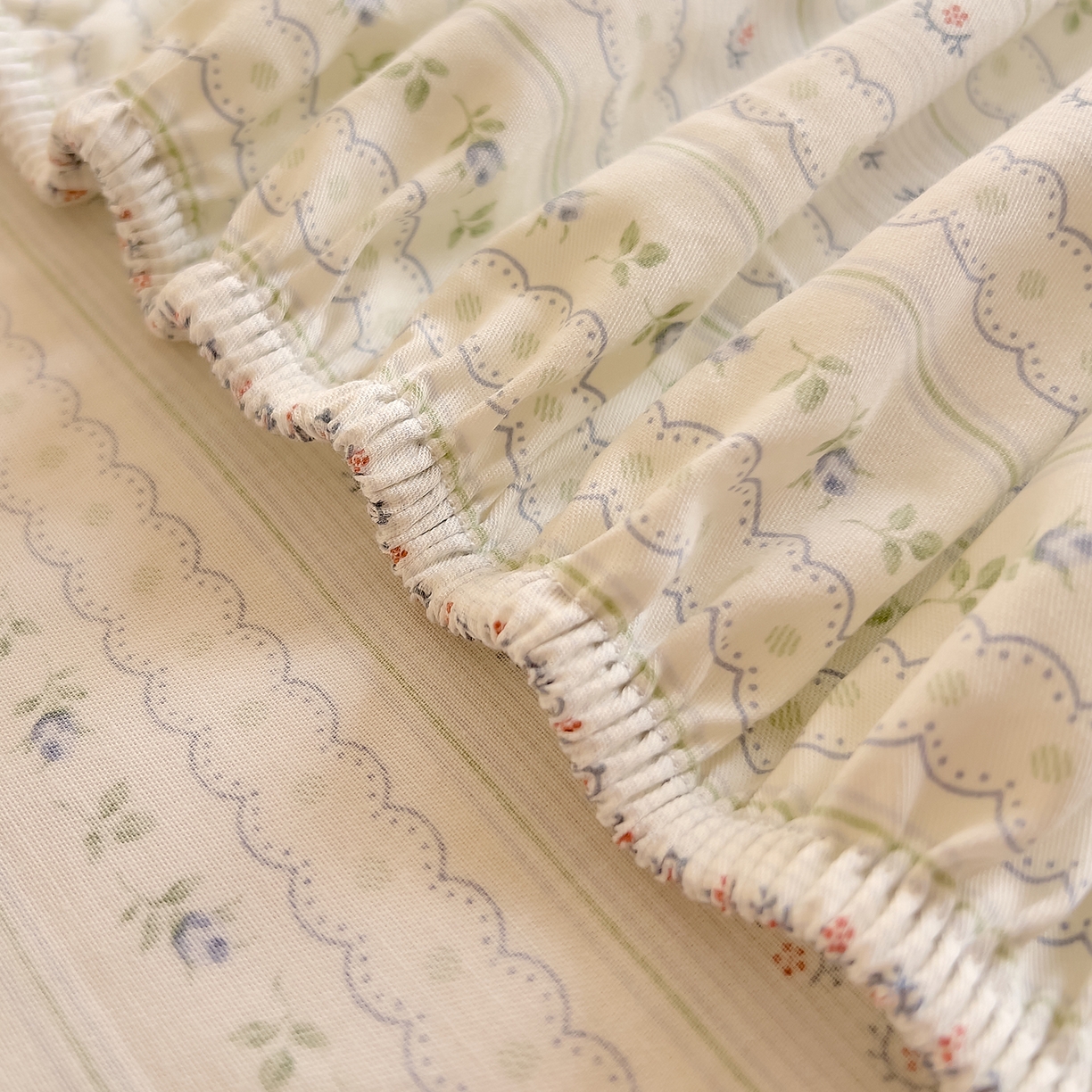 91家纺网 家纺一手货源 找家纺 DoDo 兜兜 2026新款全棉纯棉小碎花单床笠床笠单件单品床笠（可定做尺寸） 沐雅之风