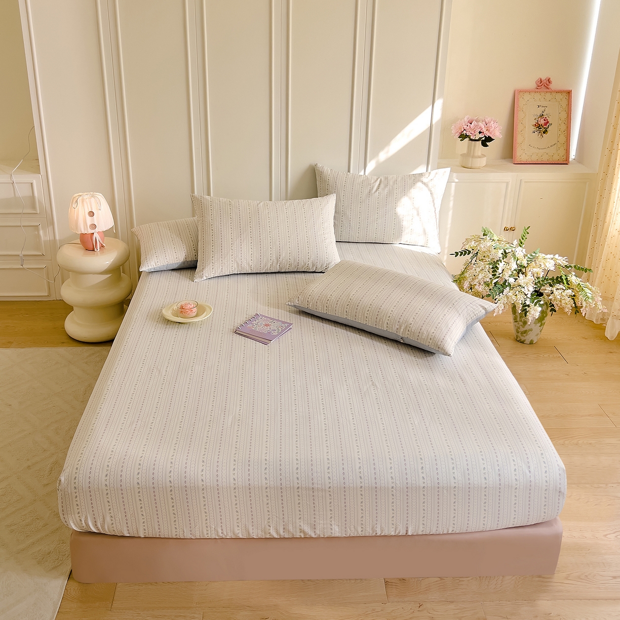 91家纺网 家纺一手货源 找家纺 DoDo 兜兜 2026新款全棉纯棉小碎花单床笠床笠单件单品床笠（可定做尺寸） 沐雅之风