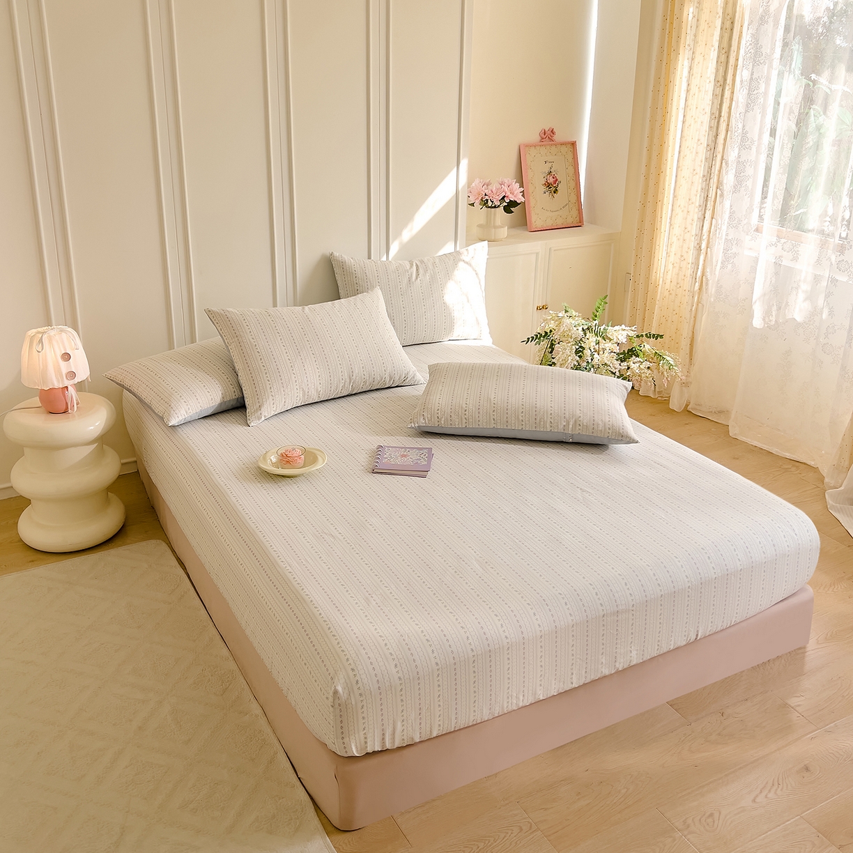 91家纺网 家纺一手货源 找家纺 DoDo 兜兜 2026新款全棉纯棉小碎花单床笠床笠单件单品床笠（可定做尺寸） 沐雅之风