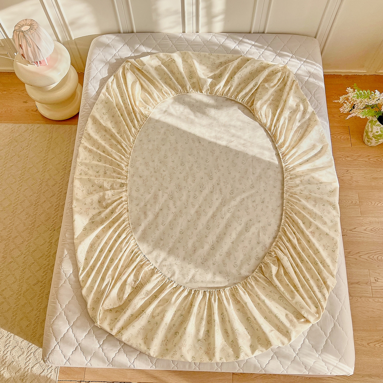 91家纺网 家纺一手货源 找家纺 DoDo 兜兜 2026新款全棉纯棉小碎花单床笠床笠单件单品床笠（可定做尺寸） 见春山