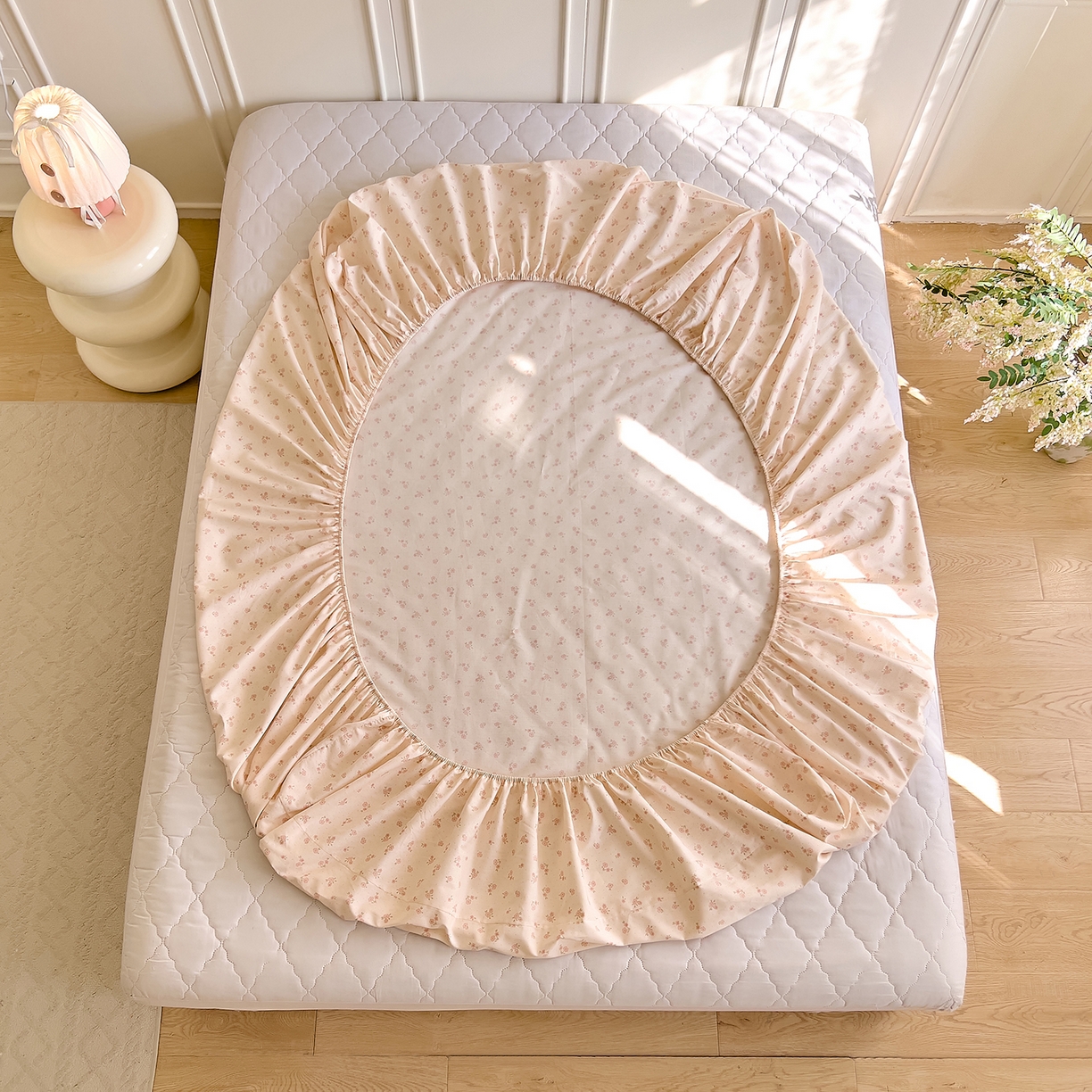 91家纺网 家纺一手货源 找家纺 DoDo 兜兜 2026新款全棉纯棉小碎花单床笠床笠单件单品床笠（可定做尺寸） 拥抱美好