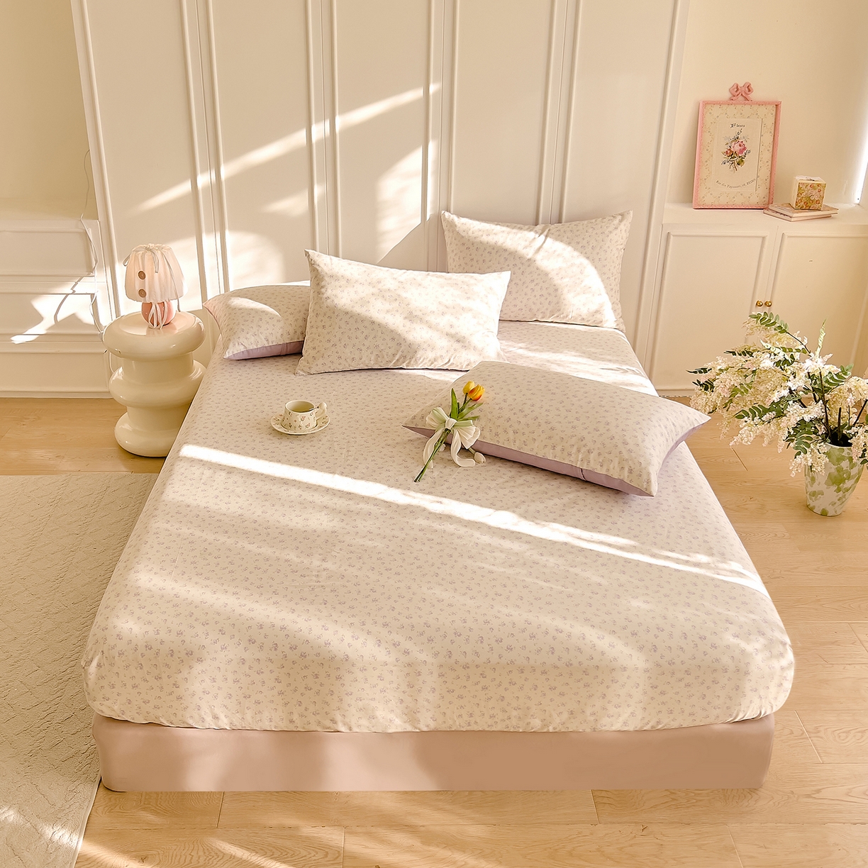 91家纺网 家纺一手货源 找家纺 DoDo 兜兜 2026新款全棉纯棉小碎花单床笠床笠单件单品床笠（可定做尺寸） 山野花集