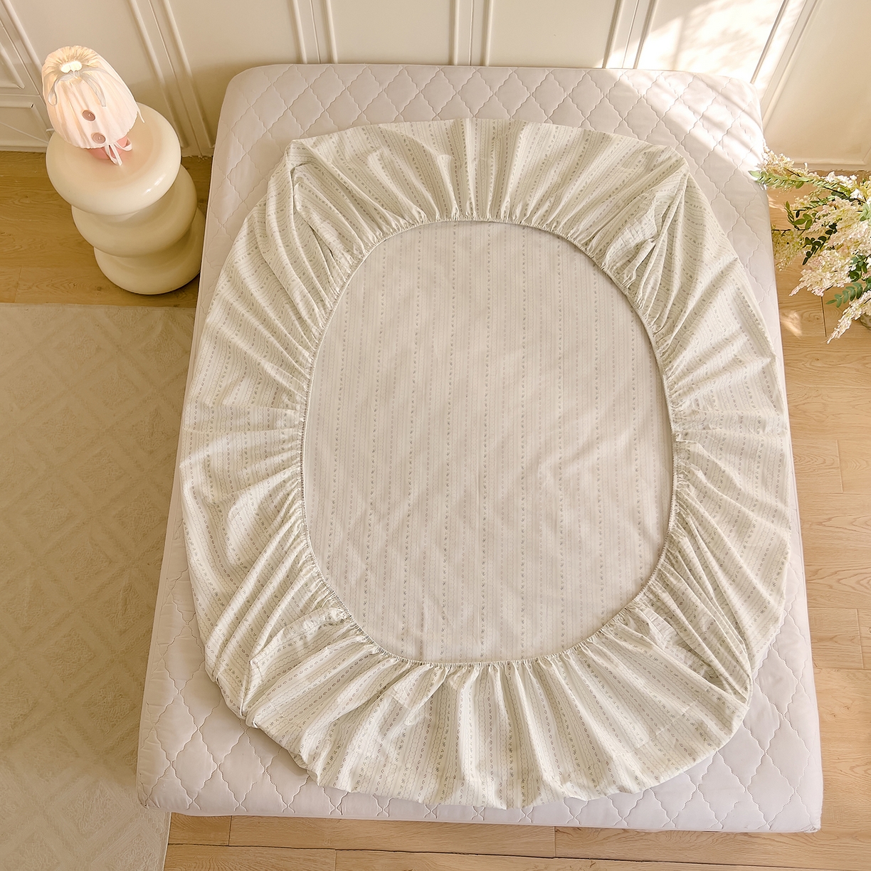 91家纺网 家纺一手货源 找家纺 DoDo 兜兜 2026新款全棉纯棉小碎花单床笠床笠单件单品床笠（可定做尺寸） 沐雅之风