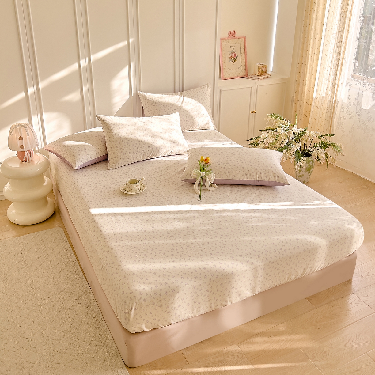 91家纺网 家纺一手货源 找家纺 DoDo 兜兜 2026新款全棉纯棉小碎花单床笠床笠单件单品床笠（可定做尺寸） 山野花集