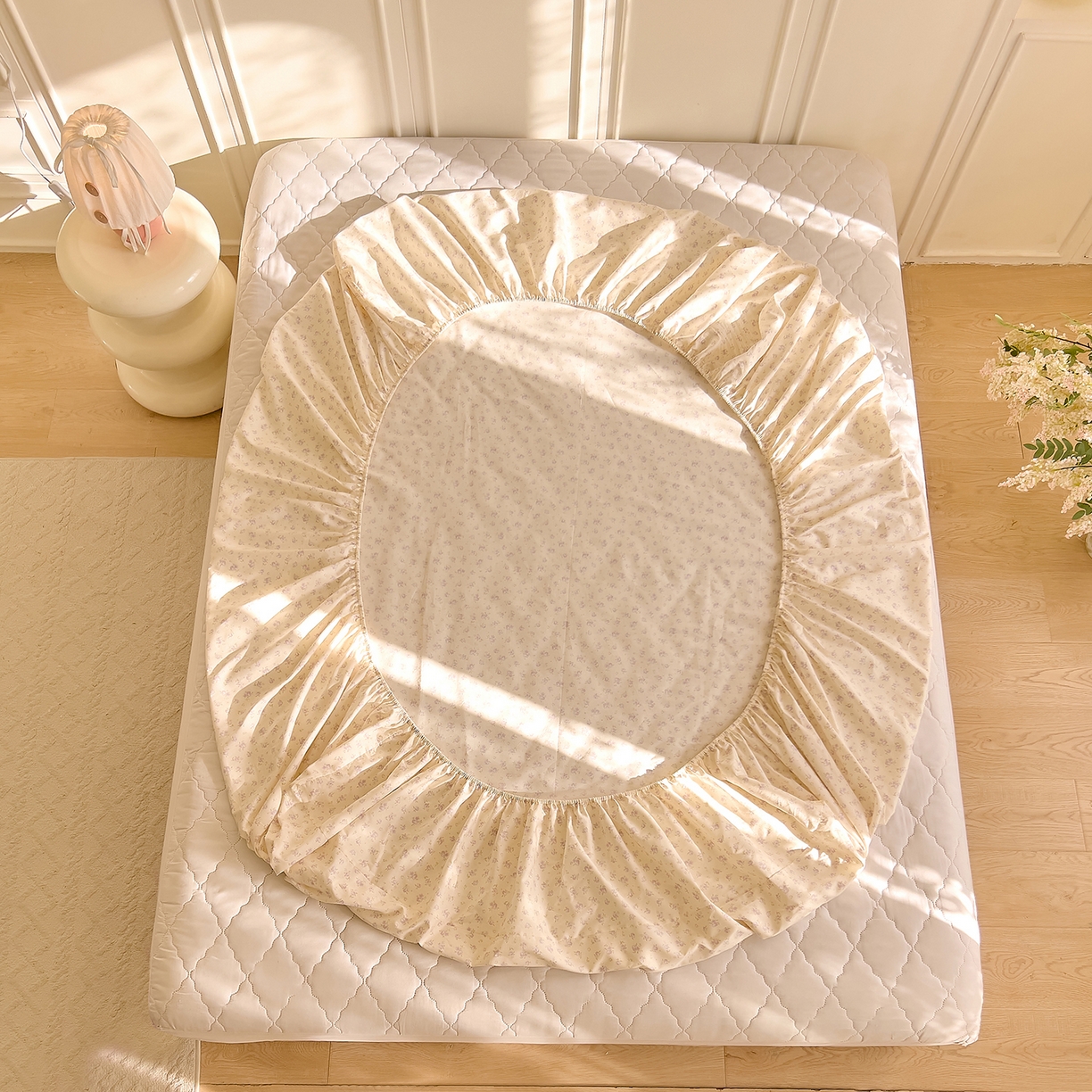 91家纺网 家纺一手货源 找家纺 DoDo 兜兜 2026新款全棉纯棉小碎花单床笠床笠单件单品床笠（可定做尺寸） 山野花集