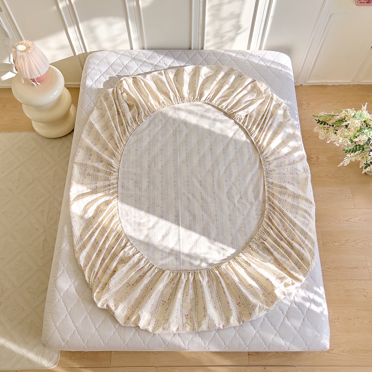 91家纺网 家纺一手货源 找家纺 DoDo 兜兜 2026新款全棉纯棉小碎花单床笠床笠单件单品床笠（可定做尺寸） 花季时光