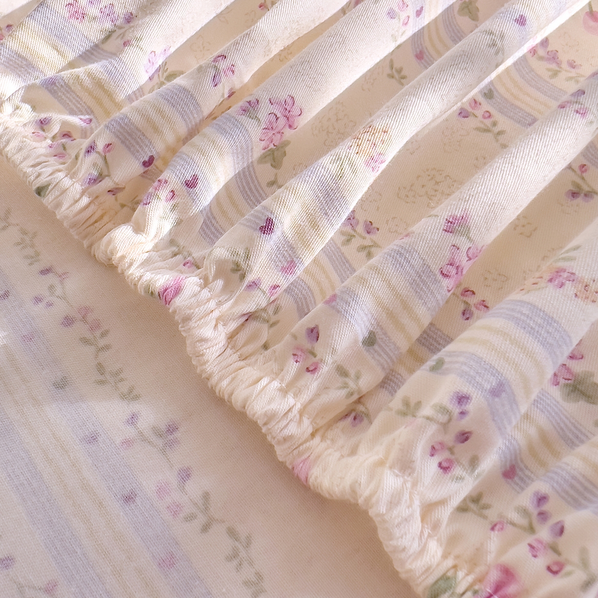 91家纺网 家纺一手货源 找家纺 DoDo 兜兜 2026新款全棉纯棉小碎花单床笠床笠单件单品床笠（可定做尺寸） 花季时光