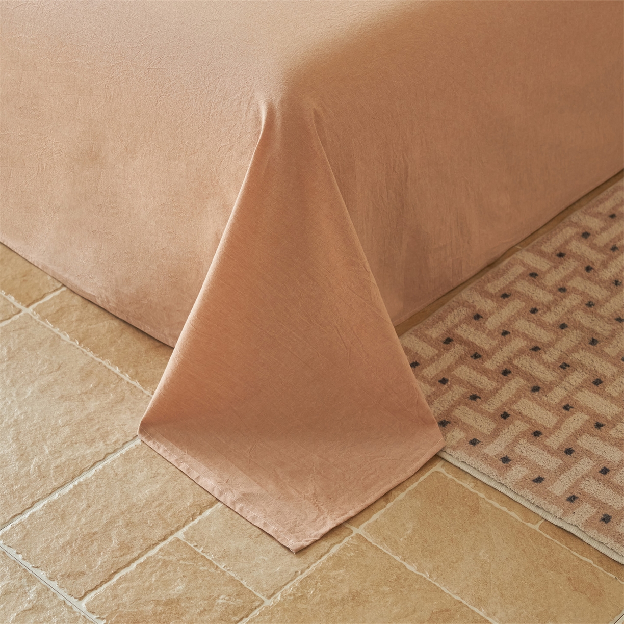 91家纺网 家纺一手货源 找家纺 恒爱家纺 2026新款A类色织全棉水洗夏被四件套 NS利奥-卡其