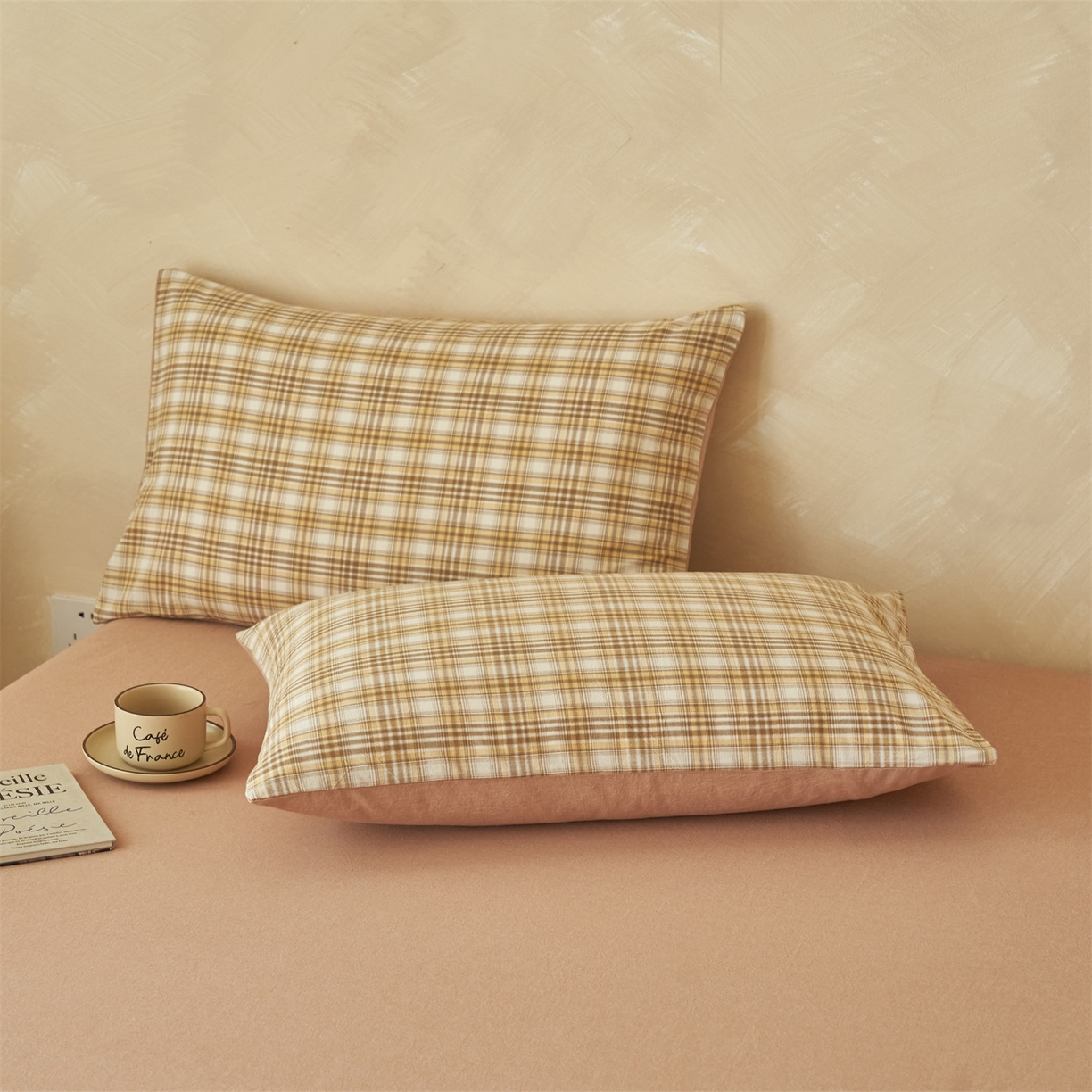 91家纺网 家纺一手货源 找家纺 恒爱家纺 2026新款A类色织全棉水洗夏被四件套 NS利奥-卡其