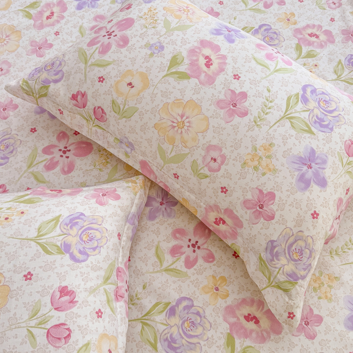 91家纺网 家纺一手货源 找家纺 安逸家纺 2026新款全棉纯棉印花12868系列-枕套单件单枕套 甜心花朵