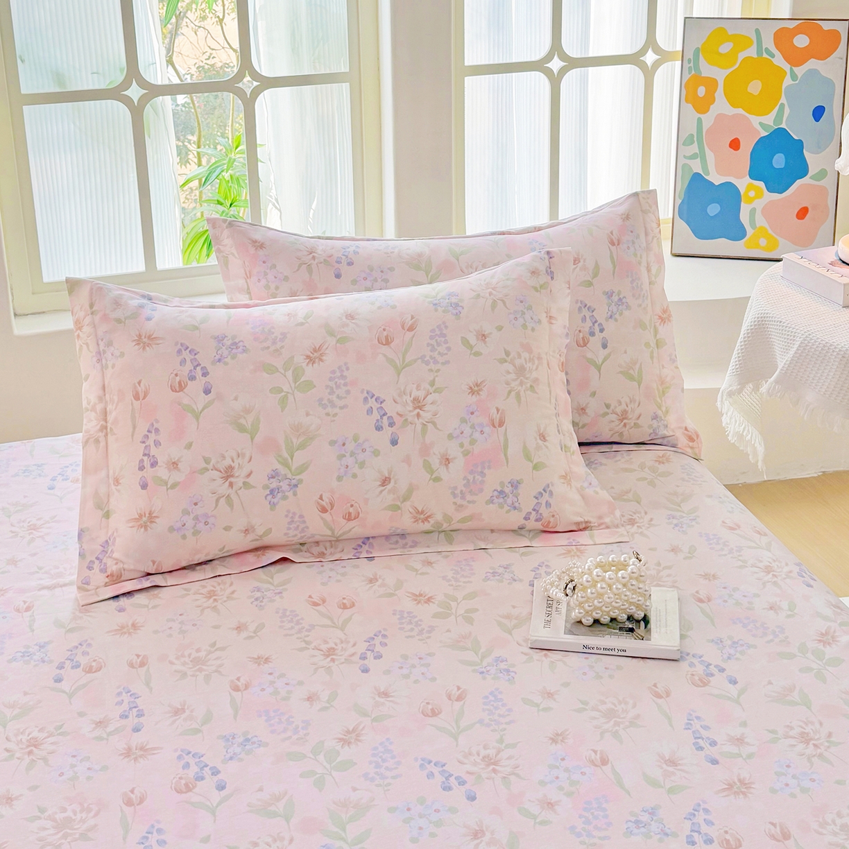 安逸家纺 2026新款全棉纯棉印花12868系列-枕套单件单枕套 微风徐徐