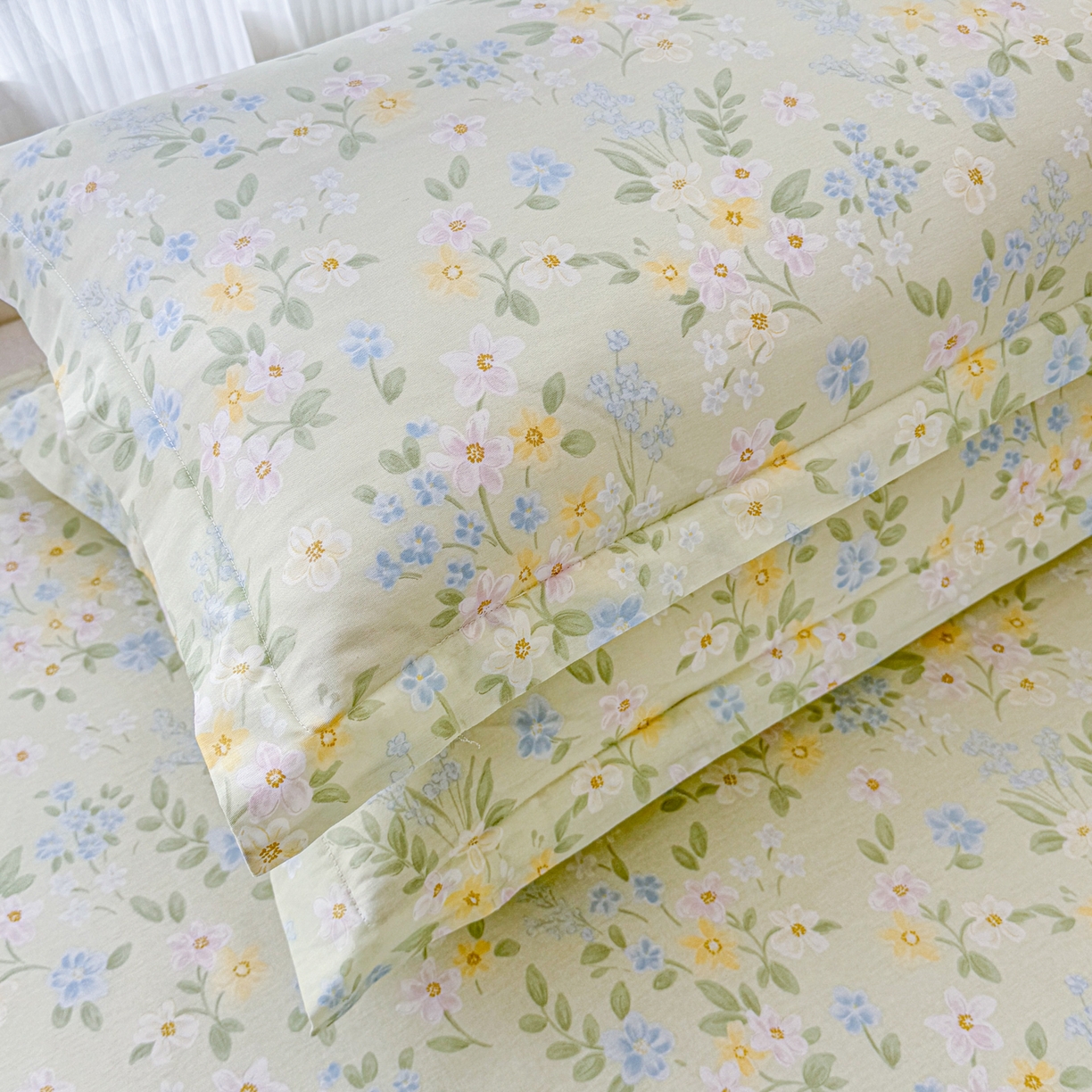 91家纺网 家纺一手货源 找家纺 安逸家纺 2026新款全棉纯棉印花12868系列-枕套单件单枕套 徐徐花开