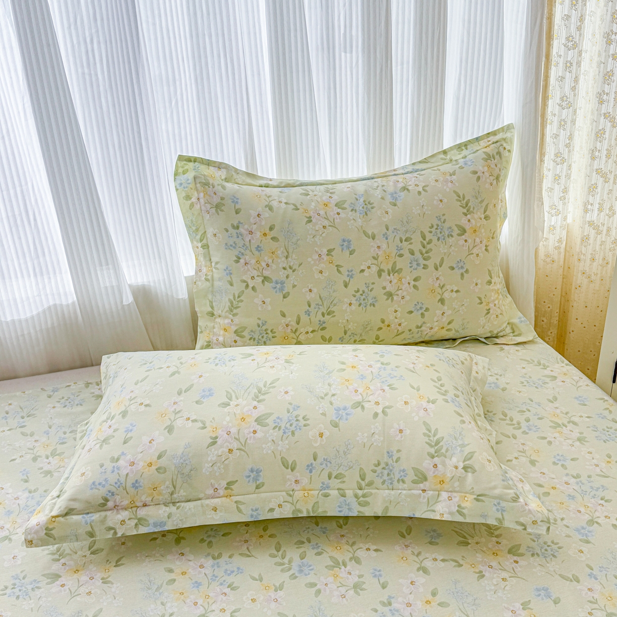 91家纺网 家纺一手货源 找家纺 安逸家纺 2026新款全棉纯棉印花12868系列-枕套单件单枕套 徐徐花开