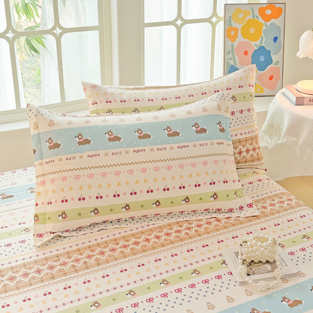 安逸家纺 2026新款全棉纯棉印花12868系列-枕套单件单枕套 雪哈汪