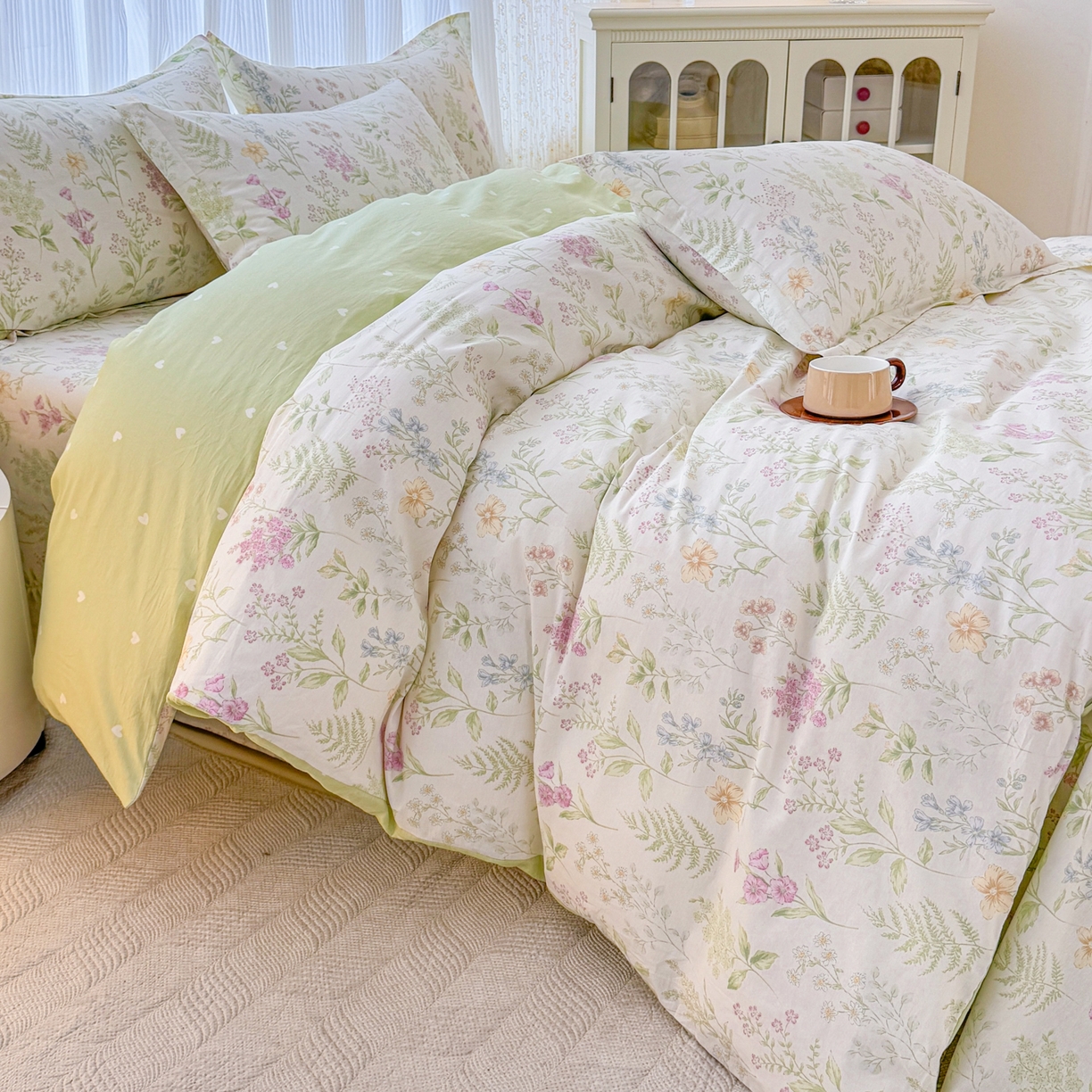 91家纺网 家纺一手货源 找家纺 安逸家纺 2026新款全棉纯棉印花12868系列-被套单件单被套 花田妙语