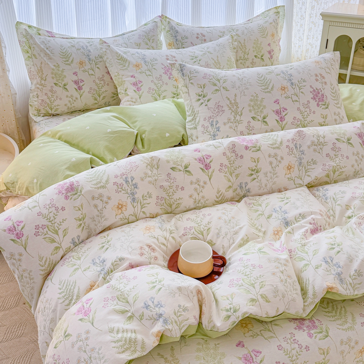 91家纺网 家纺一手货源 找家纺 安逸家纺 2026新款全棉纯棉印花12868系列-被套单件单被套 花田妙语