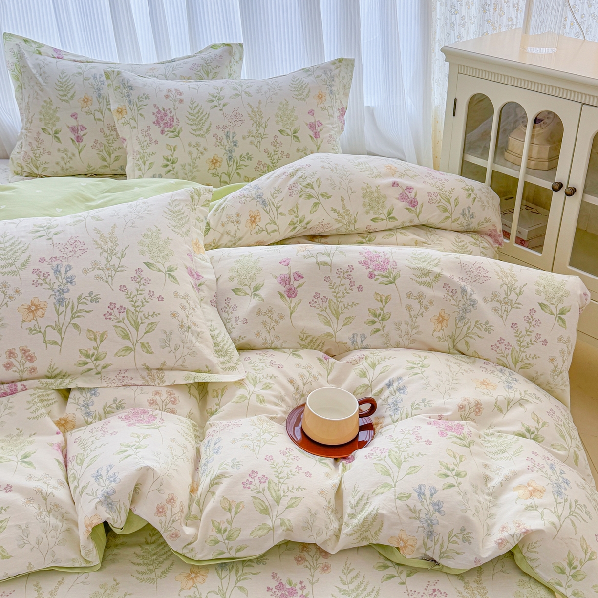 91家纺网 家纺一手货源 找家纺 安逸家纺 2026新款全棉纯棉印花12868系列-被套单件单被套 花田妙语