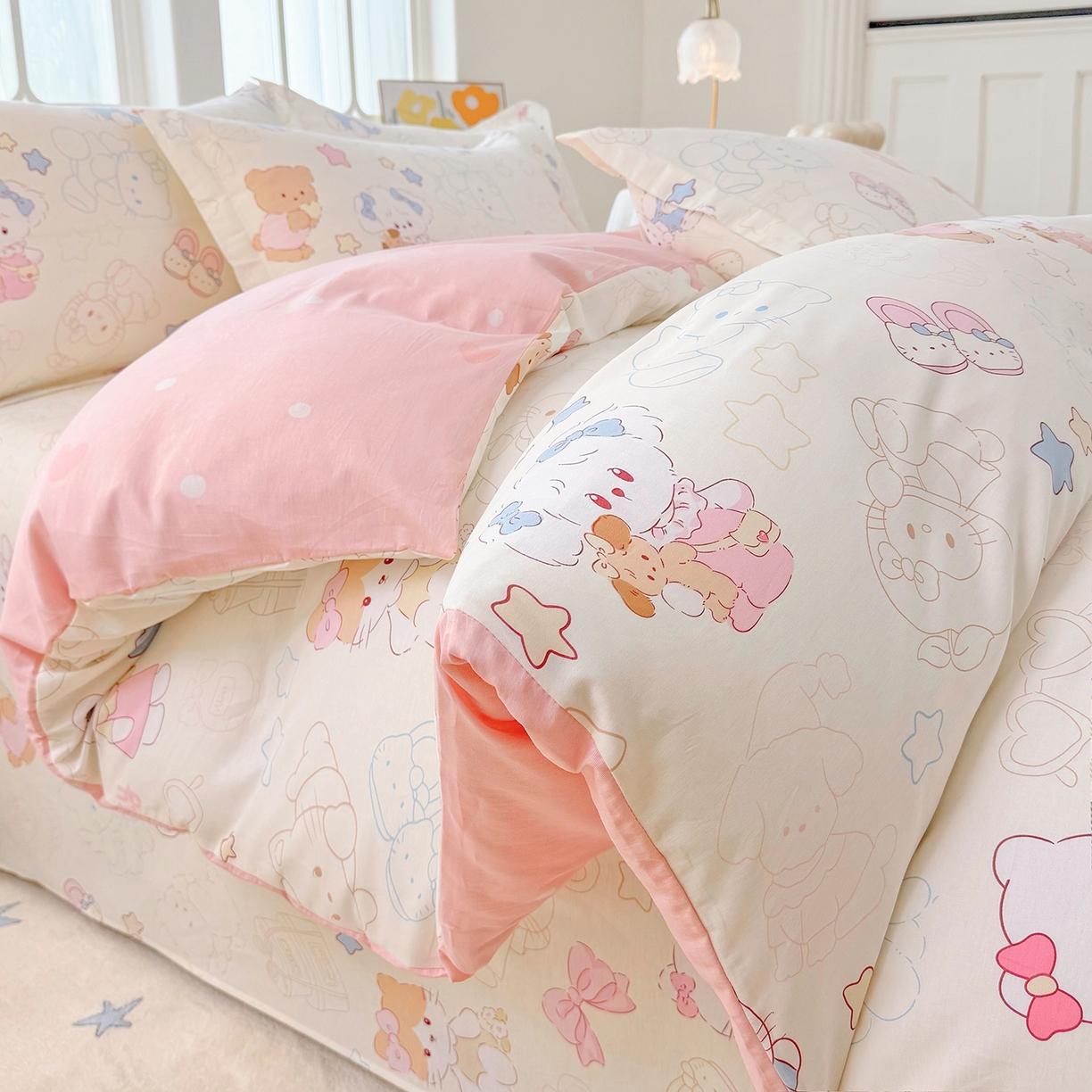 91家纺网 家纺一手货源 找家纺 安逸家纺 2026新款全棉纯棉印花12868系列-被套单件单被套 凯蒂宝贝