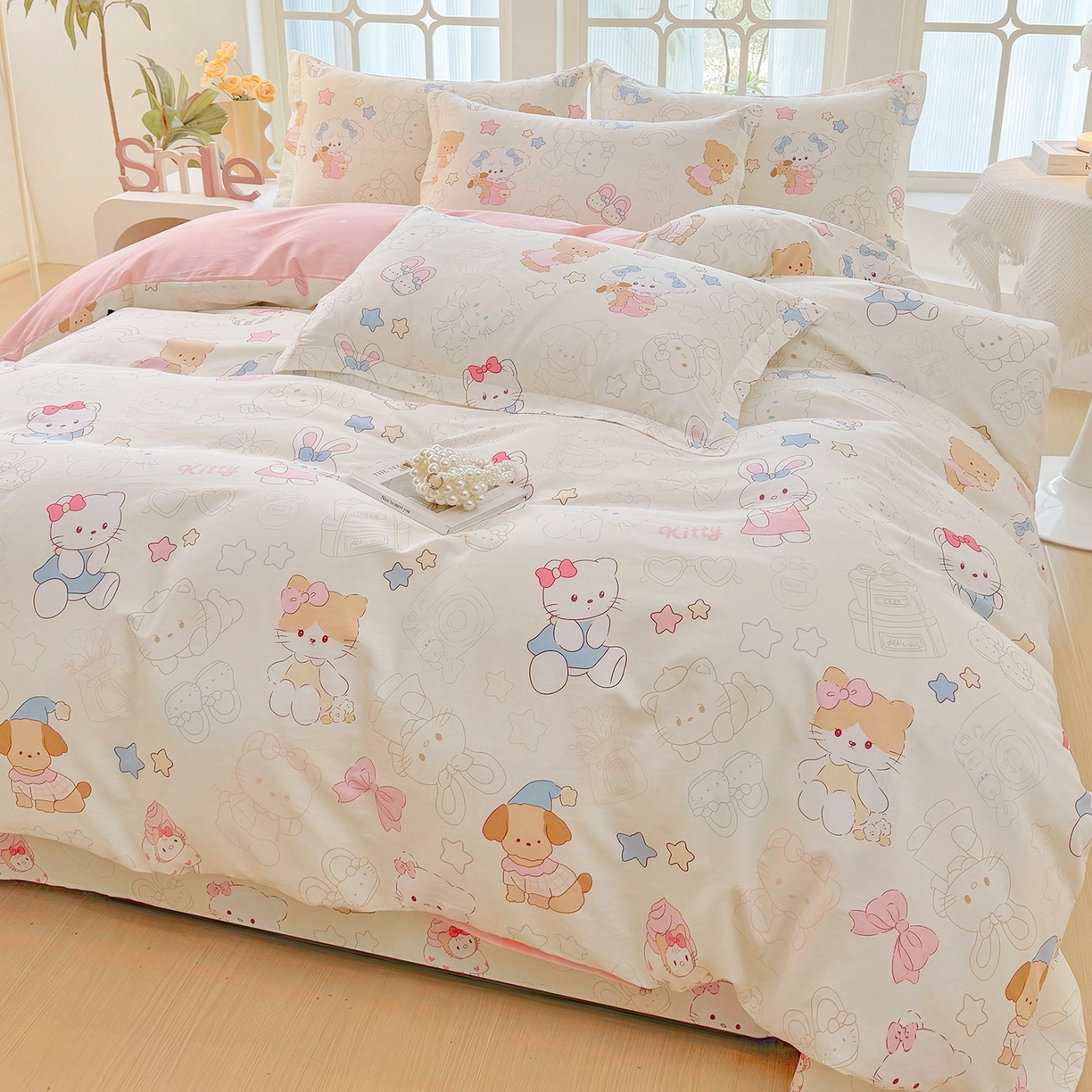 91家纺网 家纺一手货源 找家纺 安逸家纺 2026新款全棉纯棉印花12868系列-被套单件单被套 凯蒂宝贝