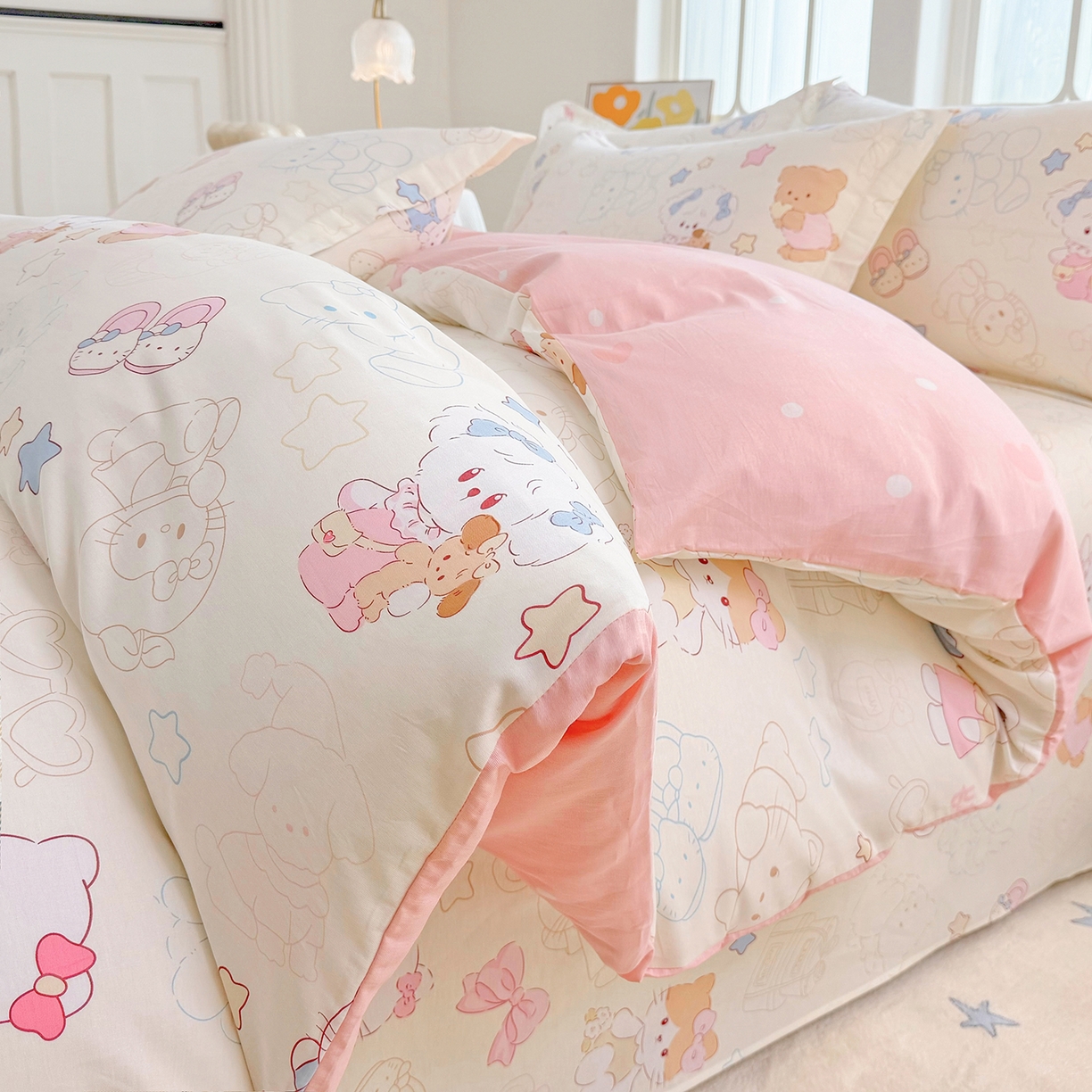 91家纺网 家纺一手货源 找家纺 安逸家纺 2026新款全棉纯棉印花12868系列-被套单件单被套 凯蒂宝贝