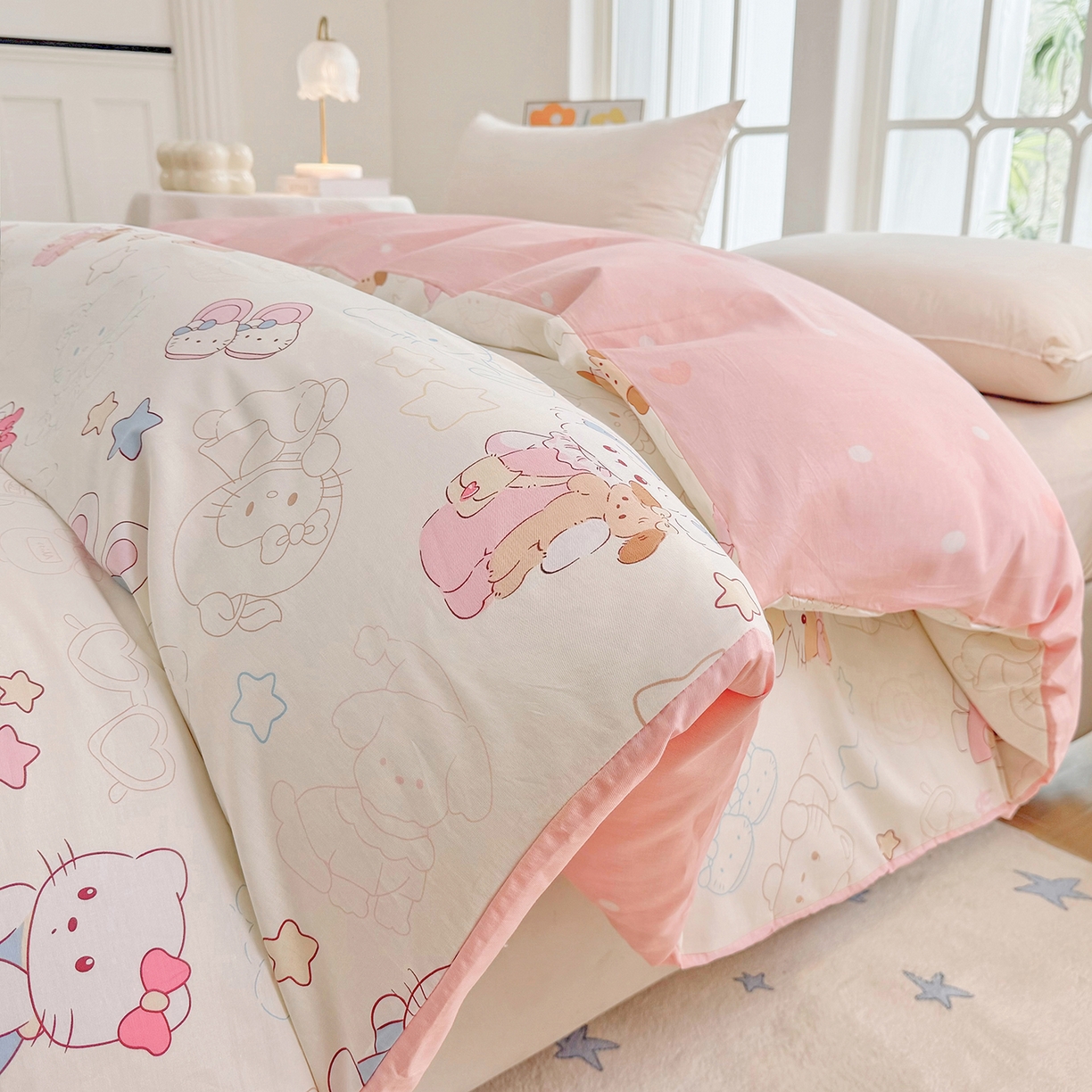 91家纺网 家纺一手货源 找家纺 安逸家纺 2026新款全棉纯棉印花12868系列-被套单件单被套 凯蒂宝贝