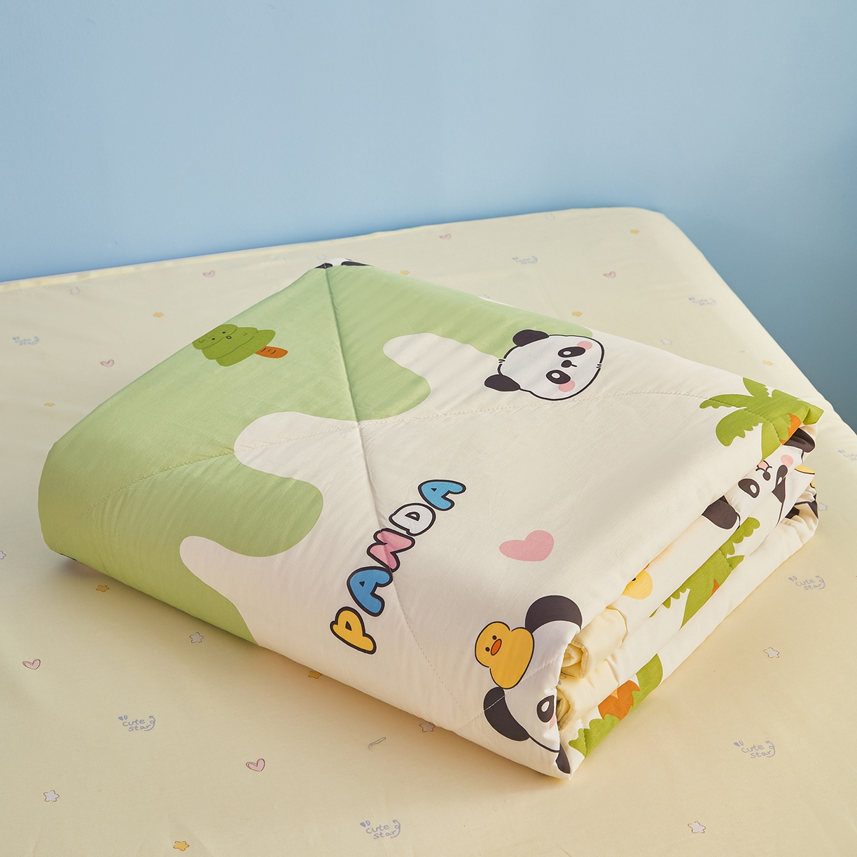 91家纺网 家纺一手货源 找家纺 （总）尊妙被业 2026年新款全棉纯棉印花100%棉花夏被四件套被子被芯-卡通风