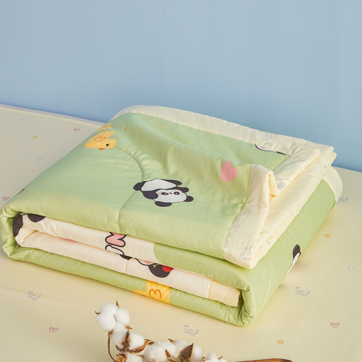 91家纺网 家纺一手货源 找家纺 （总）尊妙被业 2026年新款全棉纯棉印花100%棉花夏被四件套被子被芯-卡通风