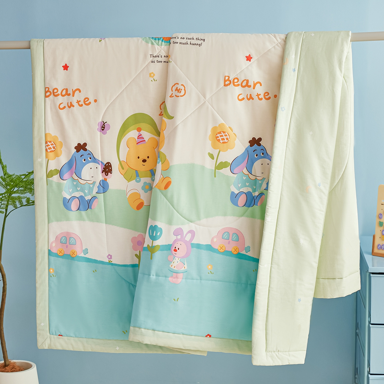 91家纺网 家纺一手货源 找家纺 尊妙被业 2026年新款全棉纯棉印花100%棉花夏被四件套被子被芯-卡通风 蜜糖晴天