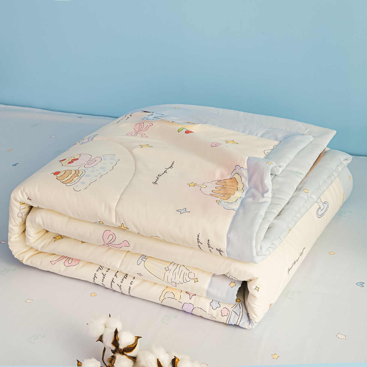 91家纺网 家纺一手货源 找家纺 尊妙被业 2026年新款全棉纯棉印花100%棉花夏被四件套被子被芯-卡通风 蜜罐物语