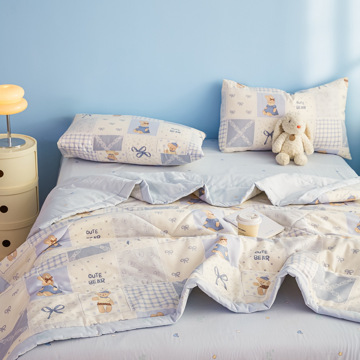 91家纺网 家纺一手货源 找家纺 尊妙被业 2026年新款全棉纯棉印花100%棉花夏被四件套被子被芯-卡通风 海浪摇篮