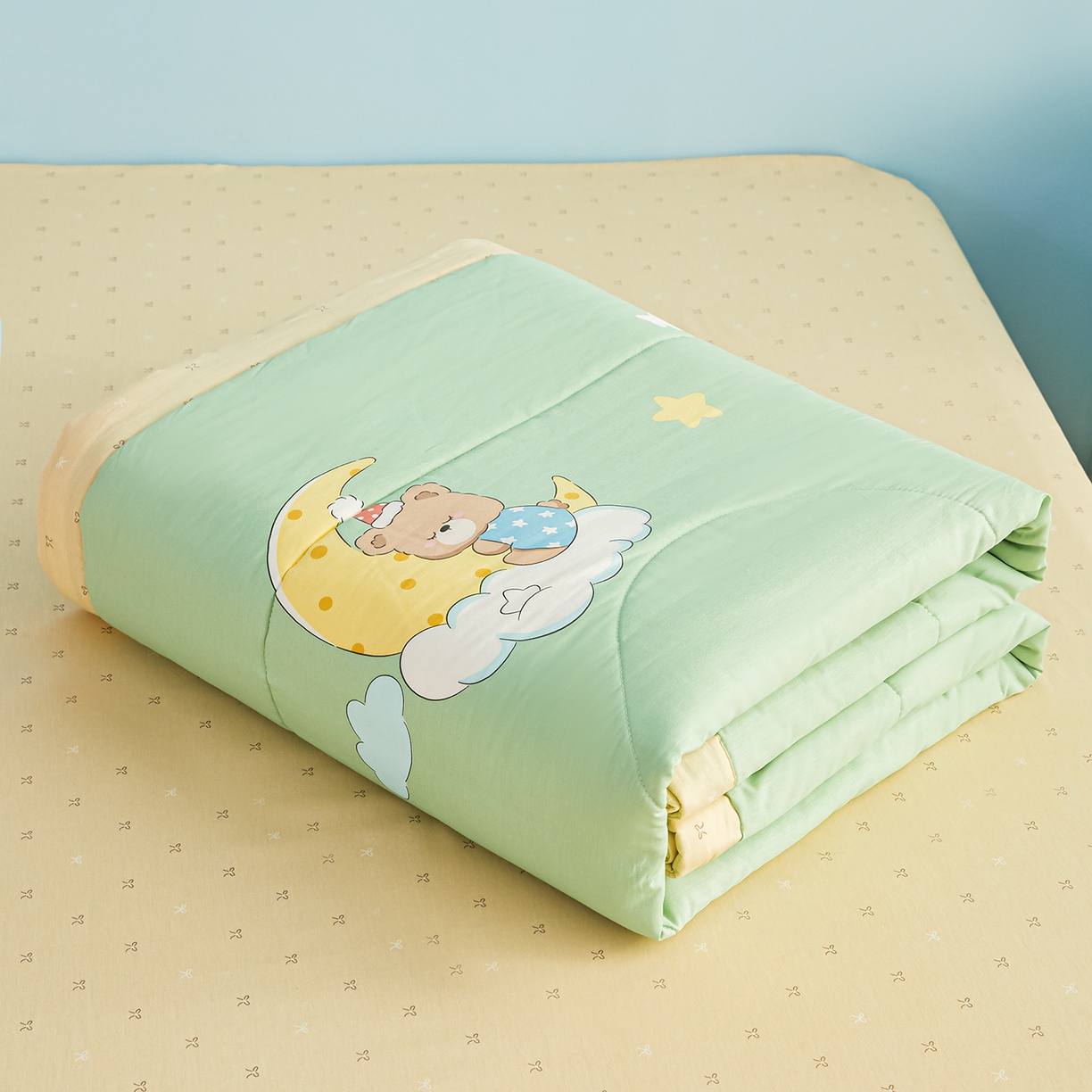 91家纺网 家纺一手货源 找家纺 尊妙被业 2026年新款全棉纯棉印花100%棉花夏被四件套被子被芯-卡通风 冰淇淋派对