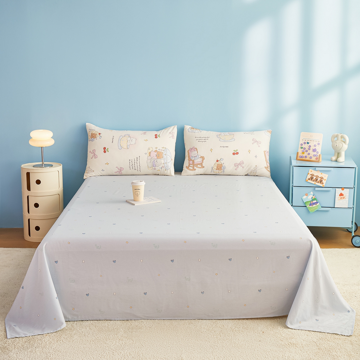 91家纺网 家纺一手货源 找家纺 尊妙被业 2026年新款全棉纯棉印花100%棉花夏被四件套被子被芯-卡通风 蜜罐物语