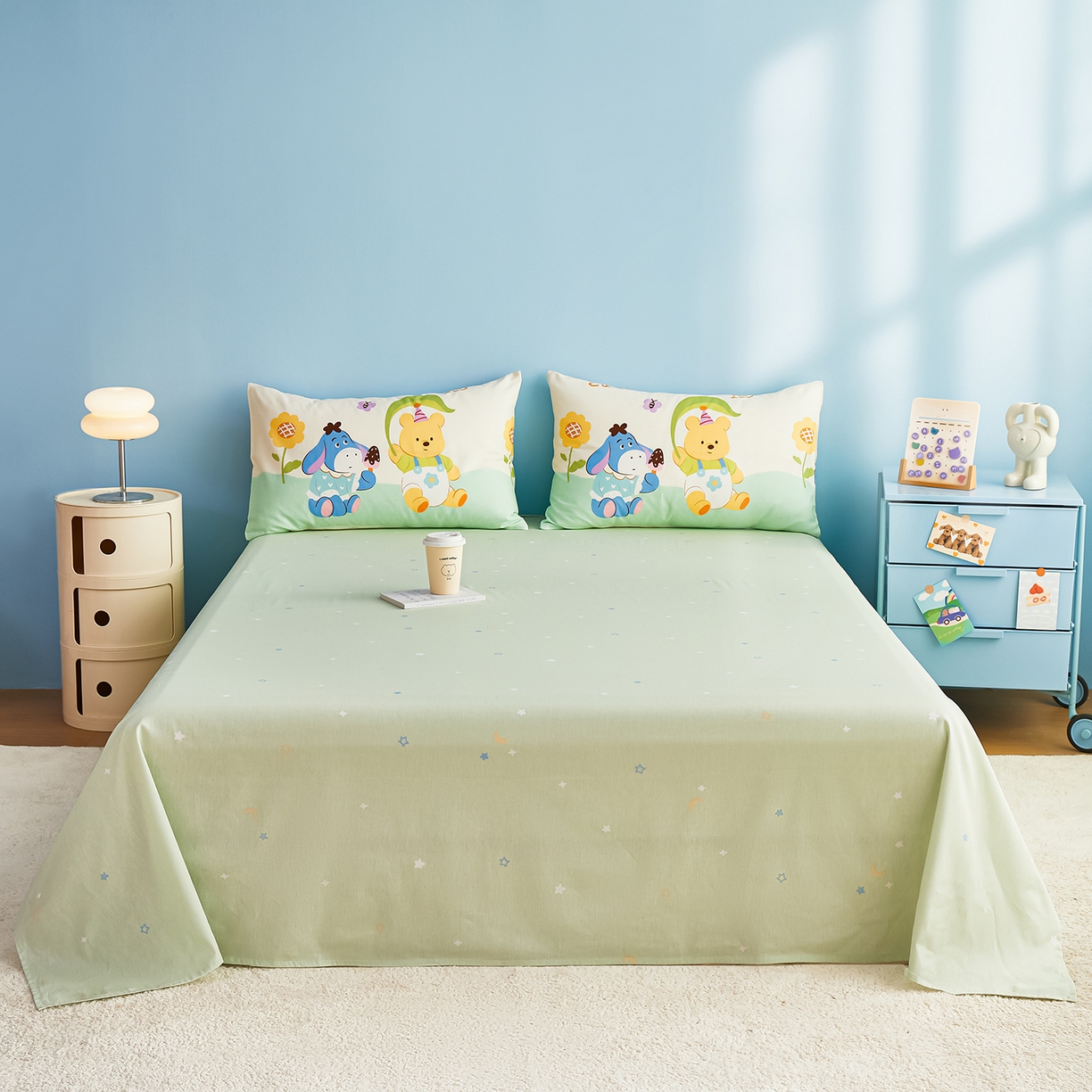 91家纺网 家纺一手货源 找家纺 尊妙被业 2026年新款全棉纯棉印花100%棉花夏被四件套被子被芯-卡通风 蜜糖晴天