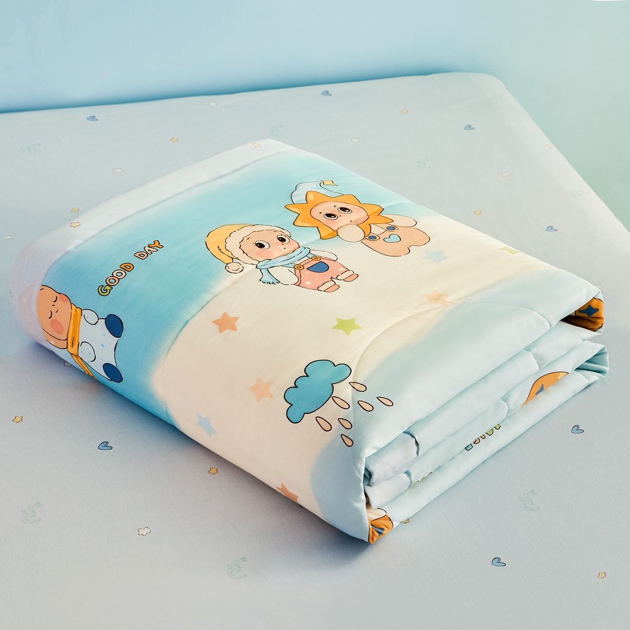 91家纺网 家纺一手货源 找家纺 尊妙被业 2026年新款全棉纯棉印花100%棉花夏被四件套被子被芯-卡通风 星梦童话