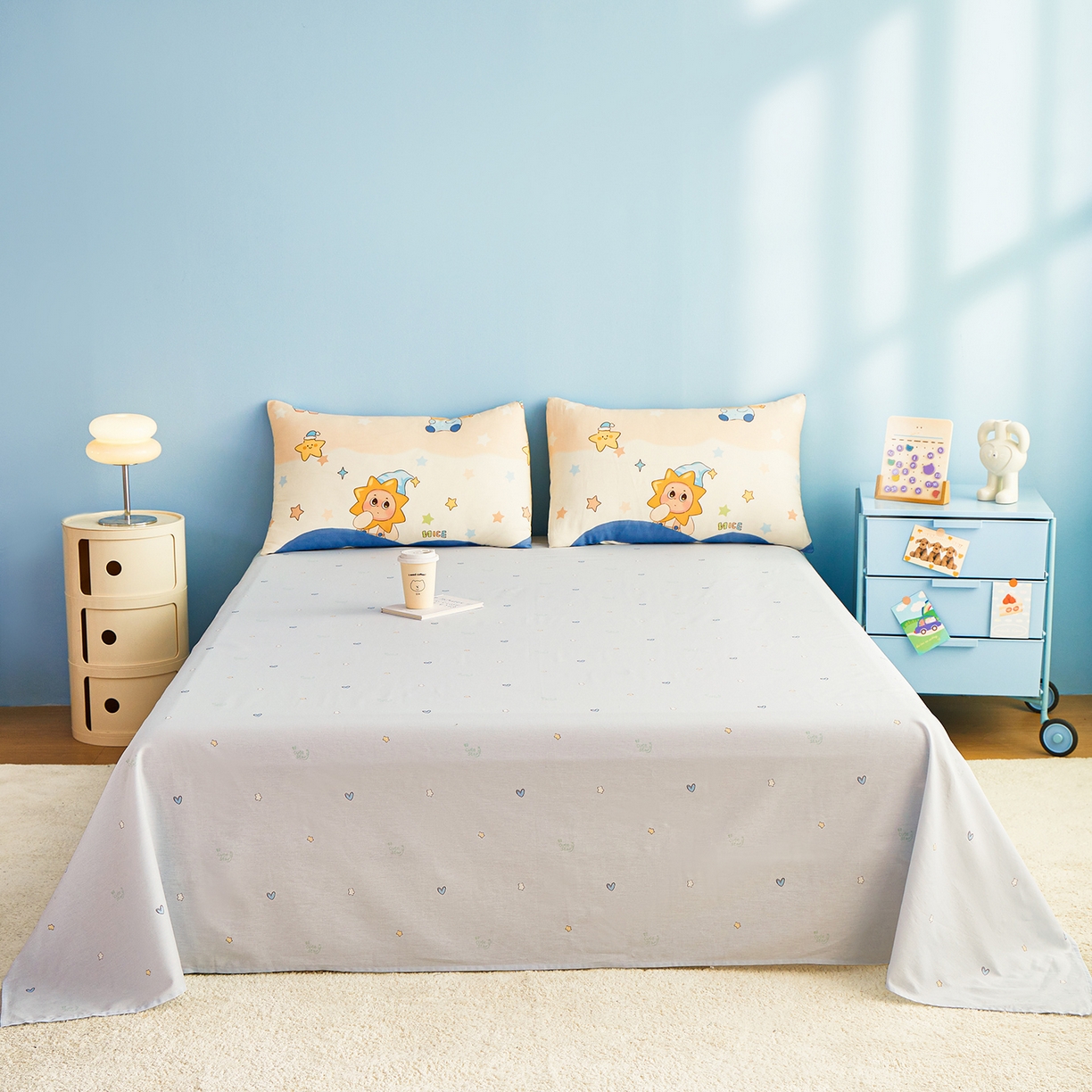 91家纺网 家纺一手货源 找家纺 尊妙被业 2026年新款全棉纯棉印花100%棉花夏被四件套被子被芯-卡通风 星梦童话