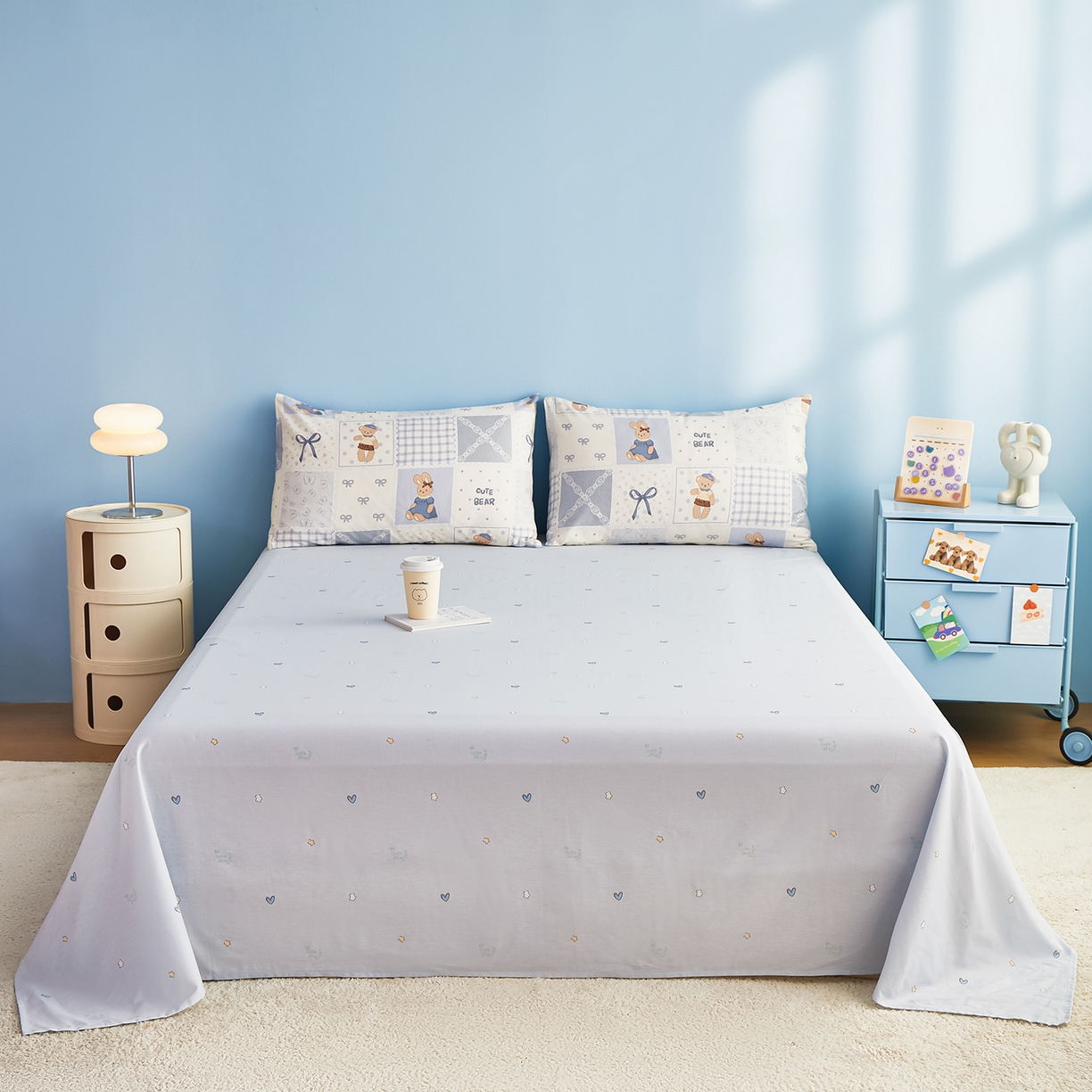 91家纺网 家纺一手货源 找家纺 尊妙被业 2026年新款全棉纯棉印花100%棉花夏被四件套被子被芯-卡通风 海浪摇篮